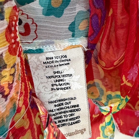 Soft Surroundings Colorful Paisley Button-Up Tunic Blouse, size XS - Picture 5 of 6